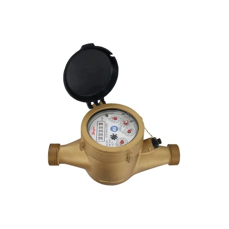 Brass Body Water Meter, Wnt Wtrmtr 112, 10 Gal Out